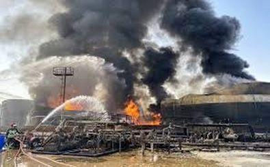 حریق در شرکت پالایش نفت آبادان/ ویدئو